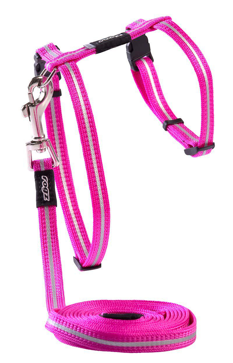 Rogz Alleycat Sele Med Koppel XS Rosa 8 mm 19,8-30 cm