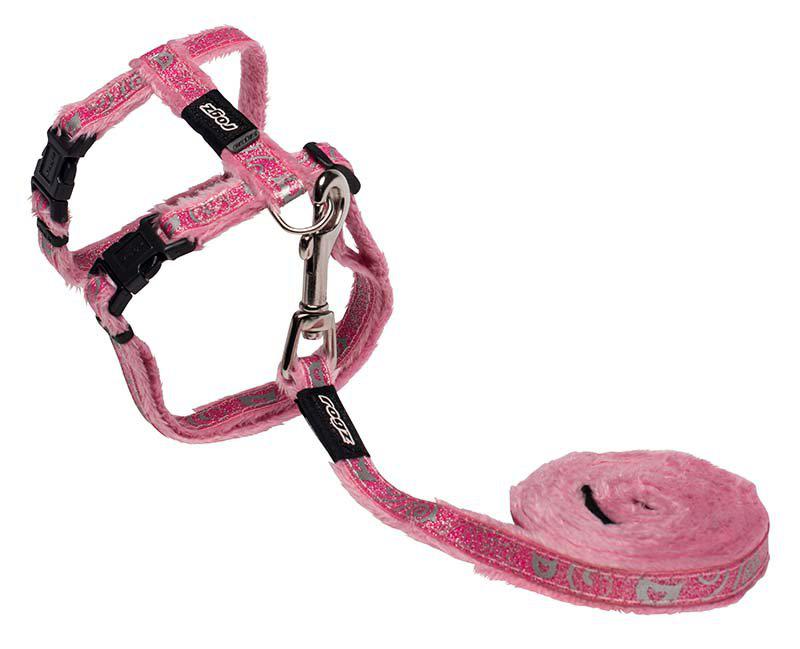 Rogz Sparklecat Sele Med Koppel S Rosa 11 mm 24-40 cm