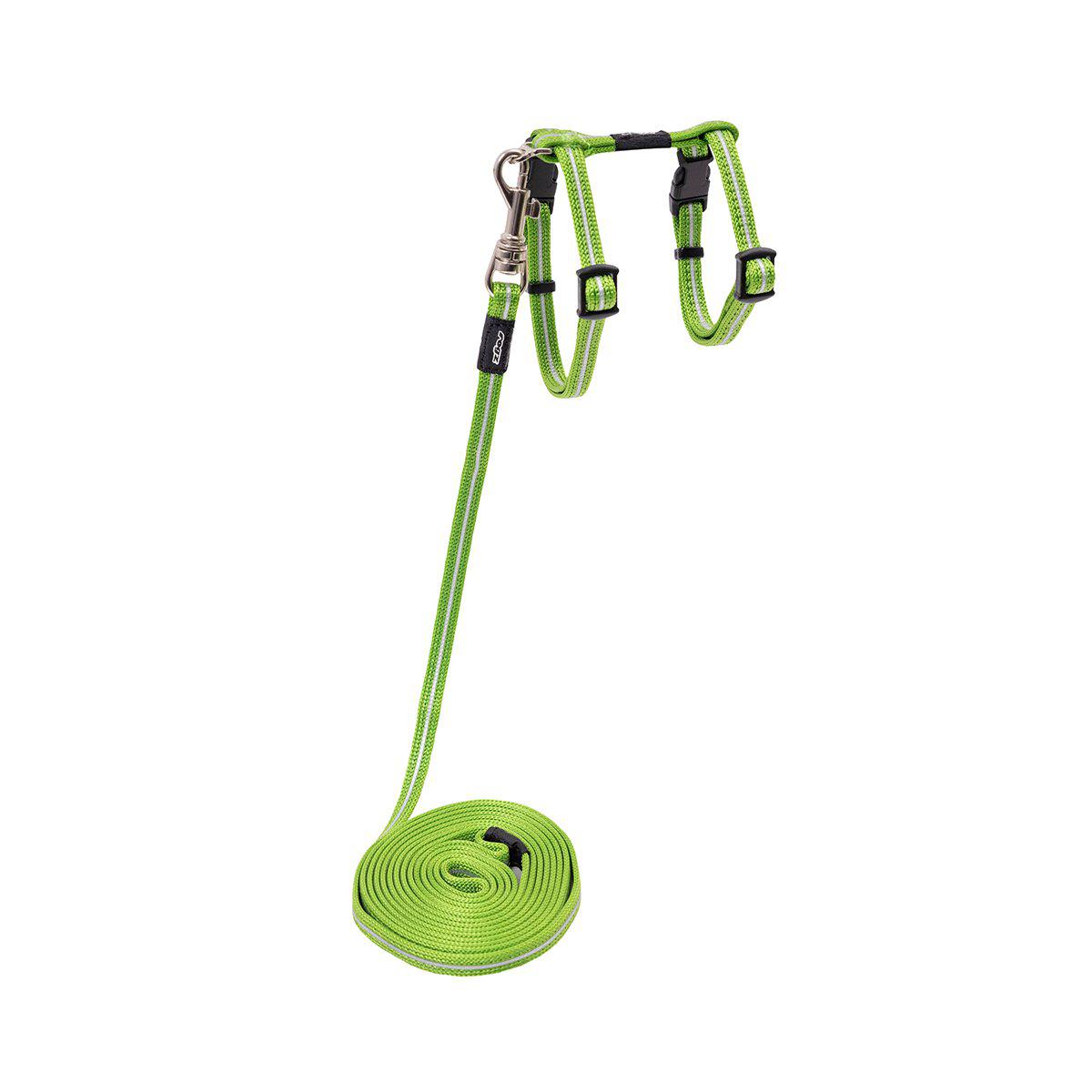 Rogz Alleycat Sele Med Koppel XS Lime 8 mm 19,8-30 cm