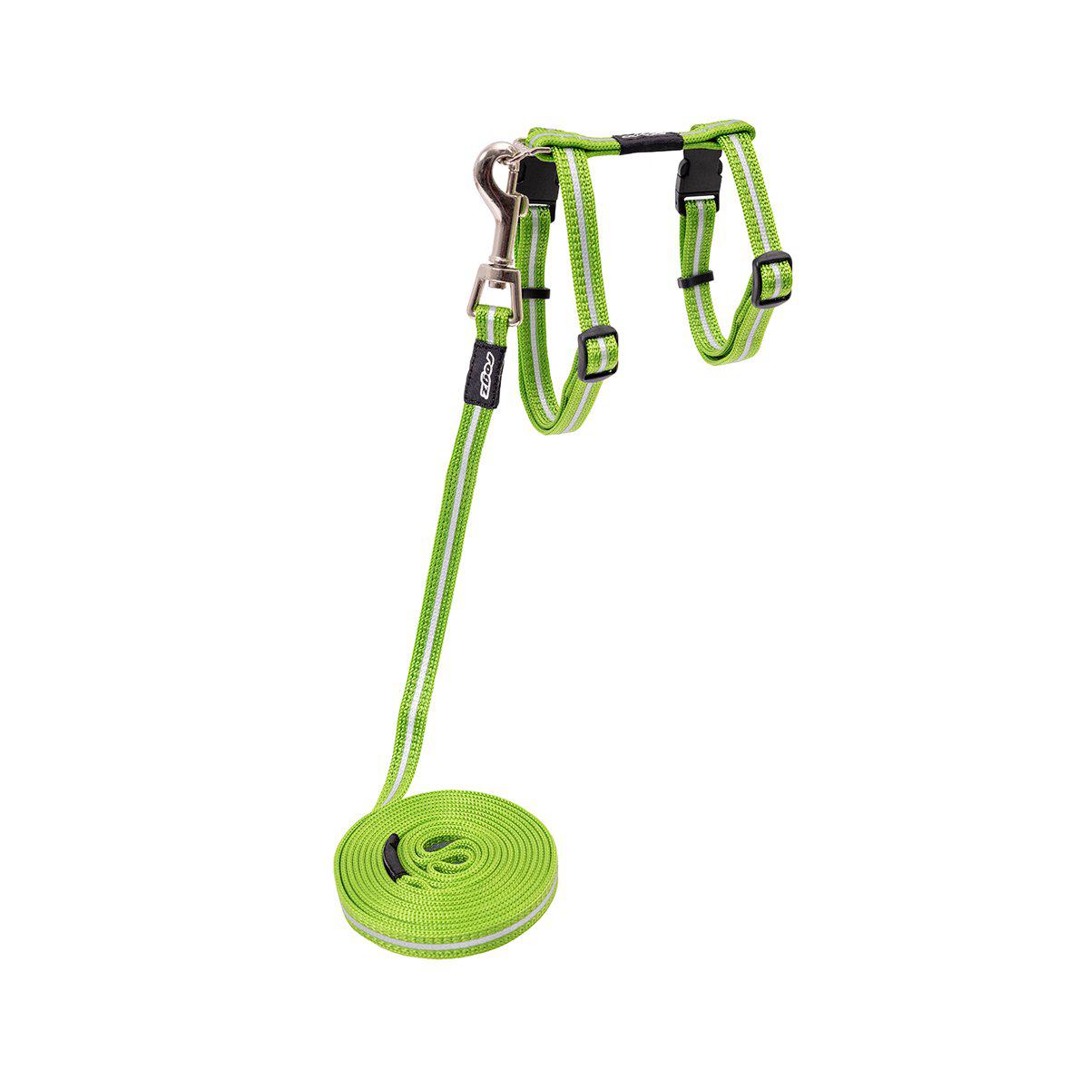 Rogz Alleycat Sele Med Koppel S Lime 11M M 24-40 cm