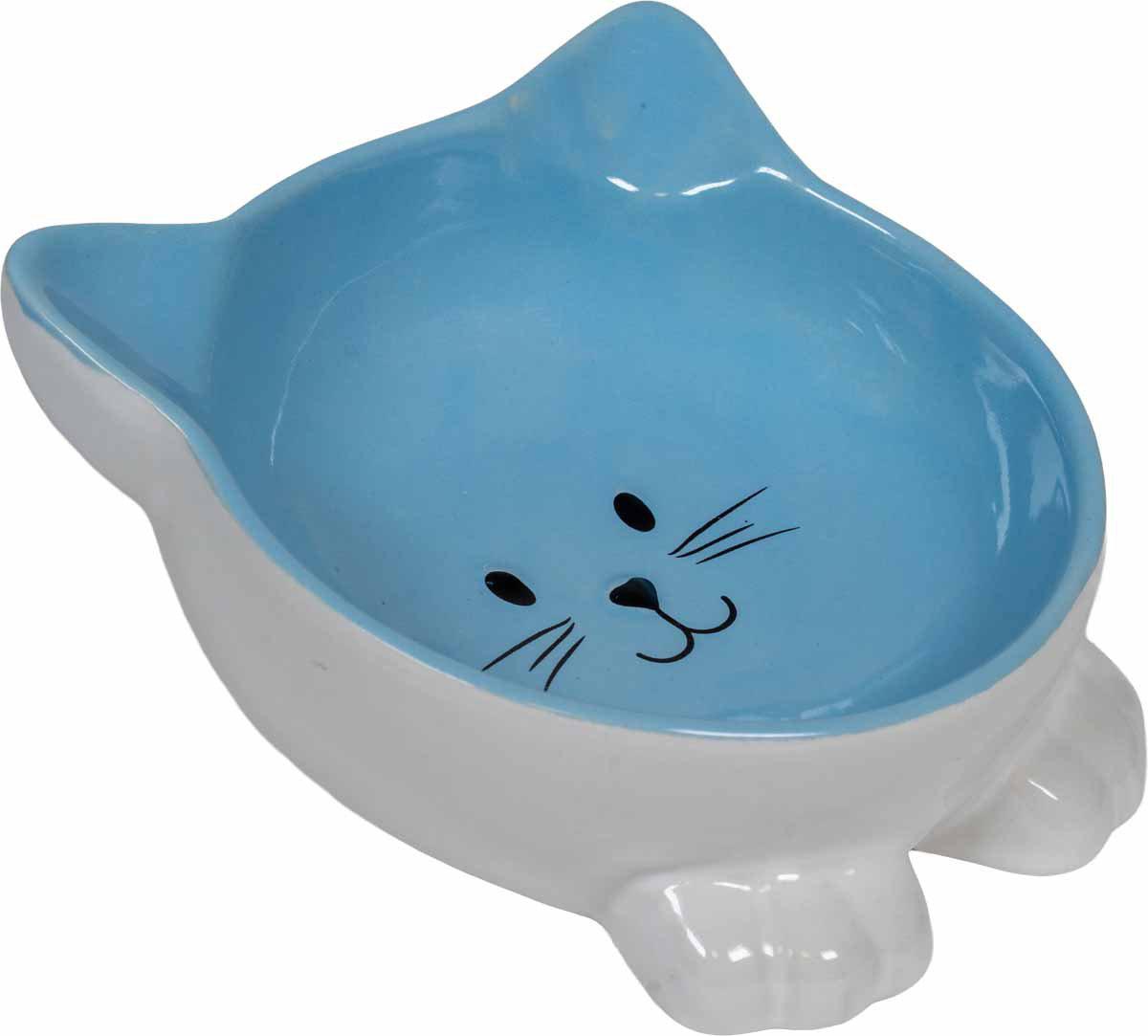 Ozami Ceramic Raise D Catbowl Blue 13.5 cm 150 ml