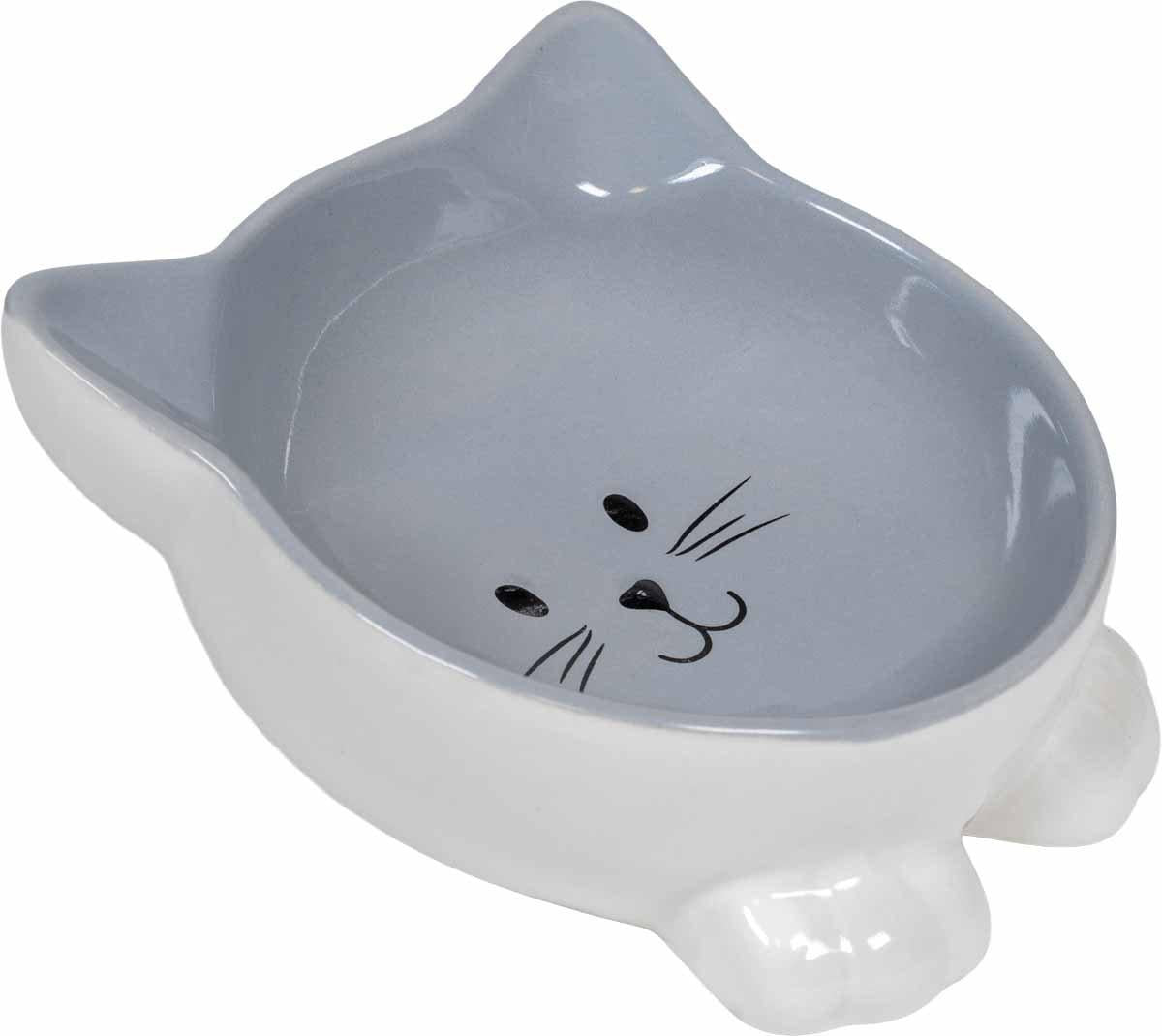 Ozami Ceramic Raise D Catbowl Grey 13.5 cm 150 ml