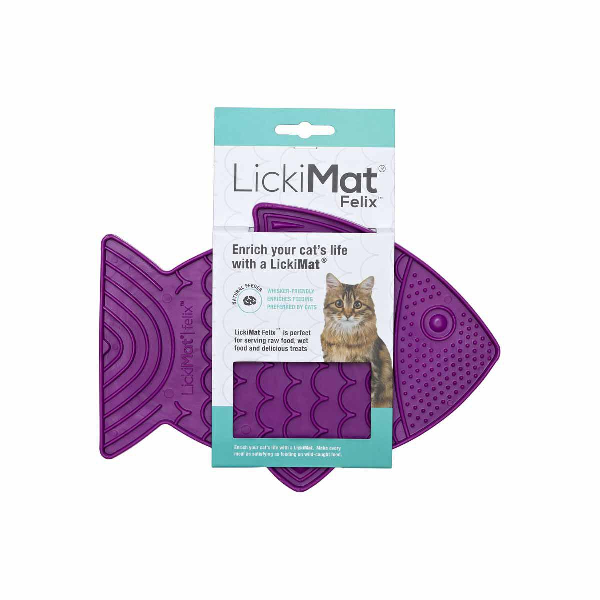 LickiMat Cat Felix Lila 22 × 16 cm