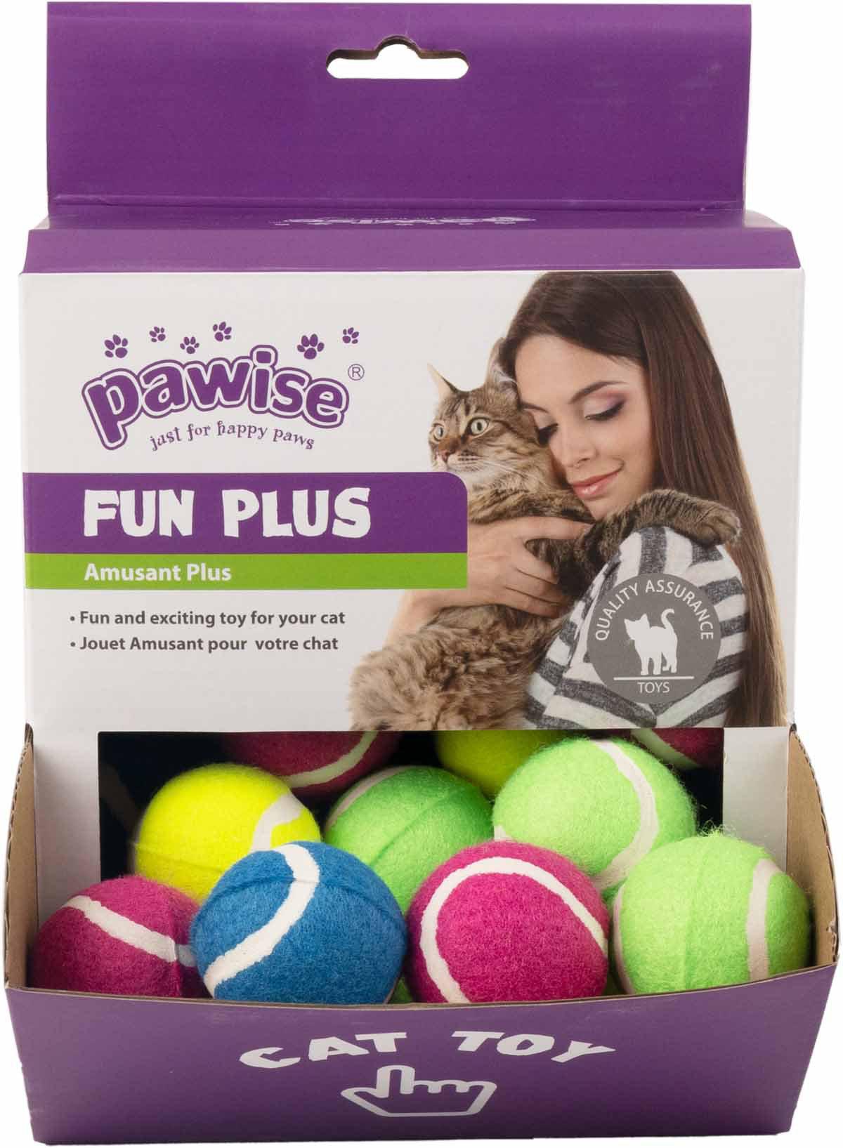 Kattleksak Box Tennisboll Med Bjällra 24St Mixfärg