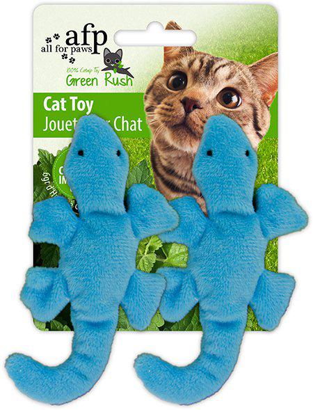 Green Rush Gecko Med Catnip 6 cm Mix Färg