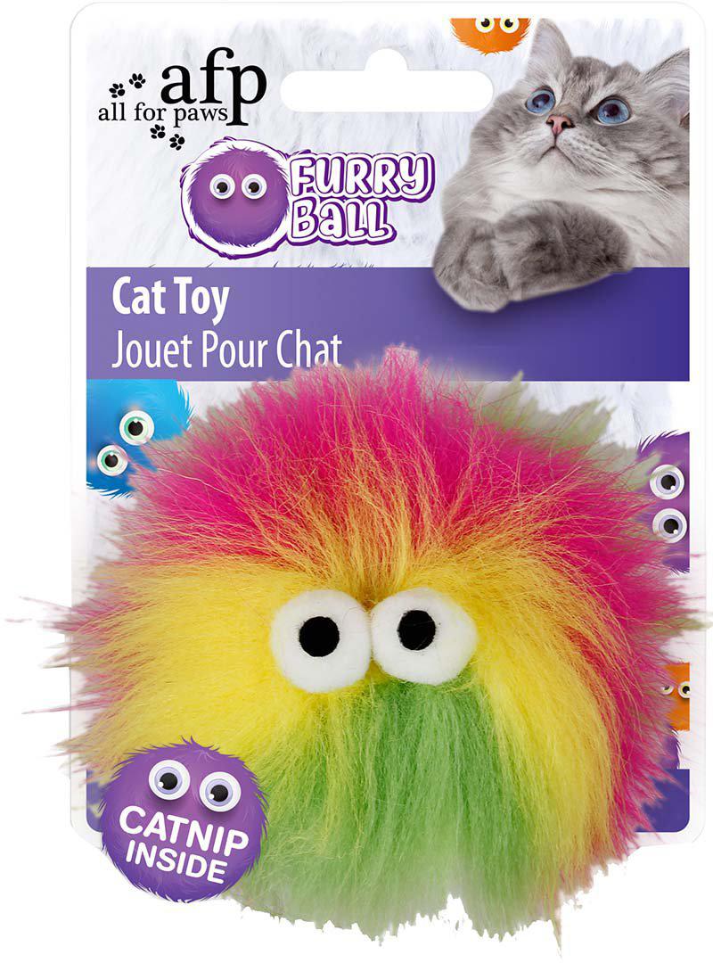 Furry Ball - Fluffyball Gul 9.5 × 9.5 × 5 cm