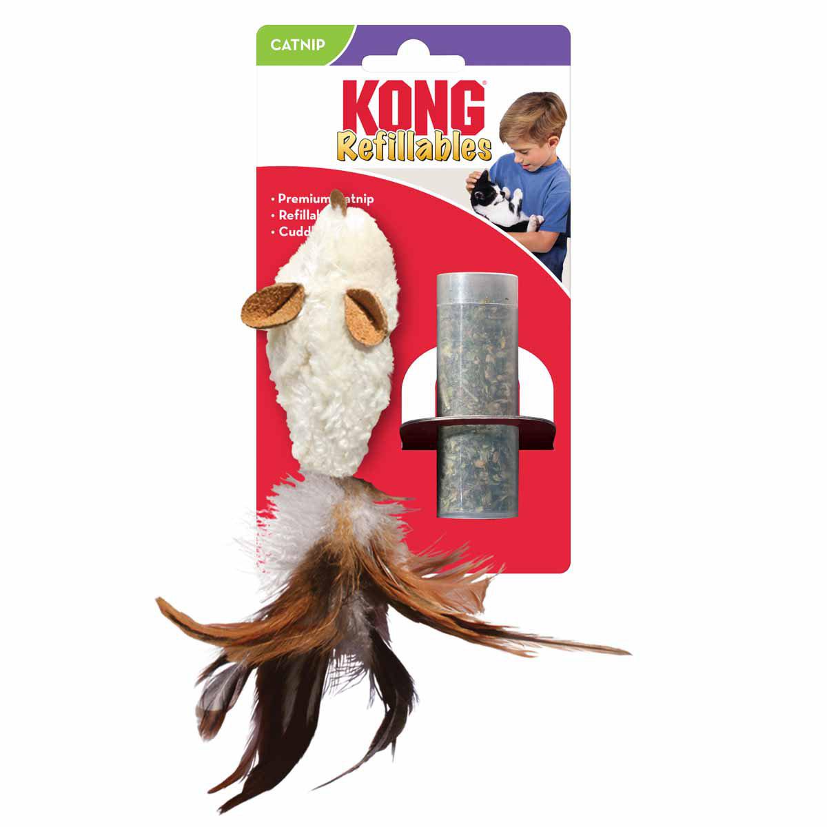 KONG Refillable Feather Mouse 2,5 × 16,5 × 5 cm