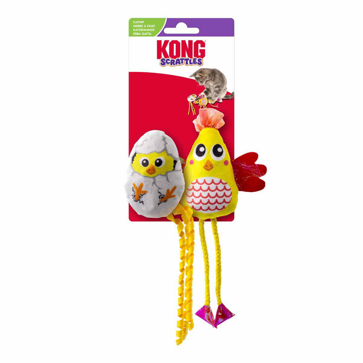 KONG Cat Scrattles Chicken 2-Pack 23 × 8,5 × 3 cm
