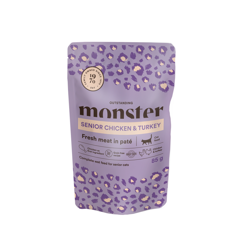 Monster Cat Pouches Senior Chicken & Turkey