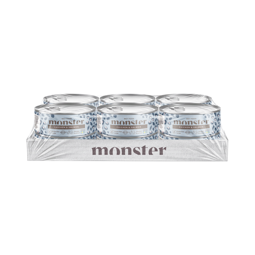 Monster Cat Adult Multi Protein Chicken & Salmon Can