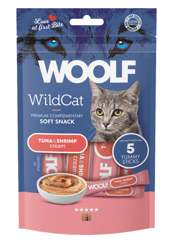 Woolf Wildcat Cream Tonfisk & Räkor 5-pack