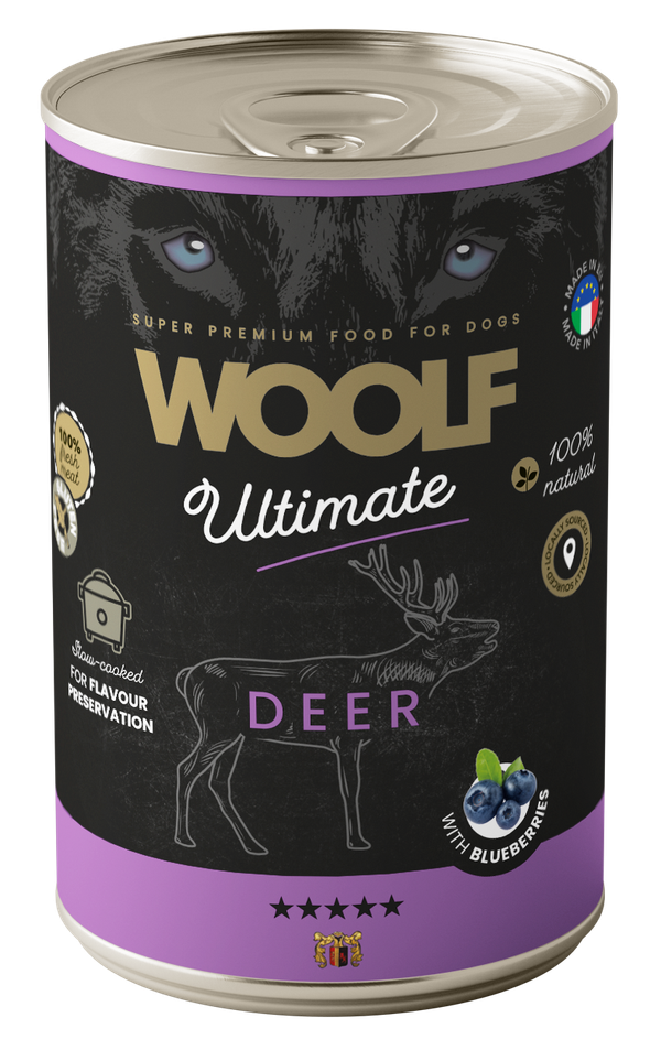 Woolf Ultimate Våtfoder Hund Rådjur & Blåbär 400 g