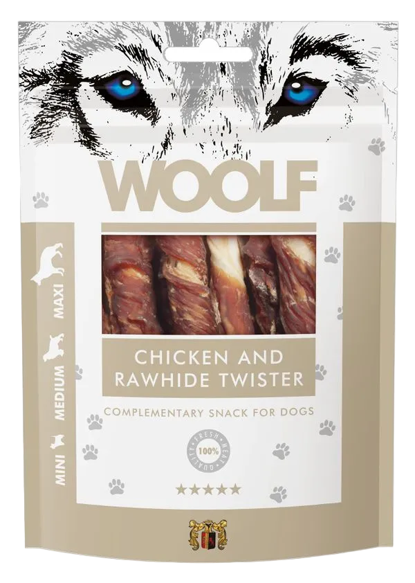 Woolf Chicken and Rawhide Twister 100 g